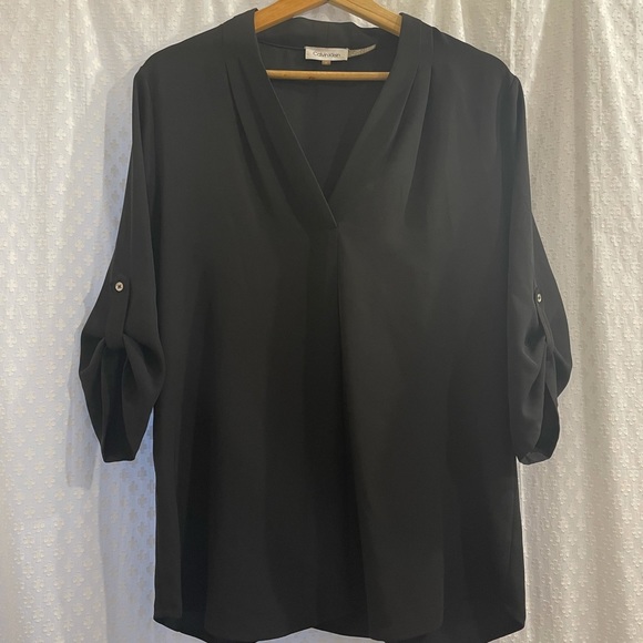 Black Calvin Klein tab sleeve top - Picture 4 of 4